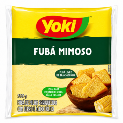 Fubá Mimoso Yoki 500g Farinha de Milho Fina para Bolos e Receitas Chocolandia