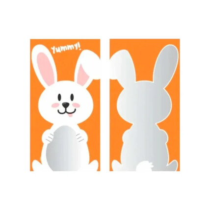 Saco Poli Happy Bunny Laranja 12x22cm Albano com 50 Unidades para Embalagens de Páscoa Chocolandia