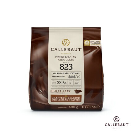 Chocolate em Callets Ao Leite Recipe N° 823 Callebaut 33,6% Cacau 400g Chocolandia