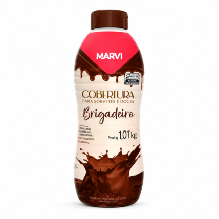 Cobertura para Sorvete Sabor Brigadeiro Marvi 1,01kg para Sorvetes e Sobremesas Chocolandia
