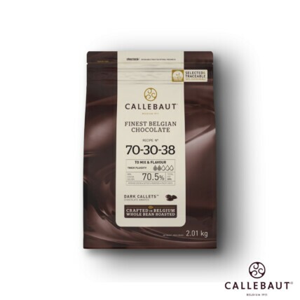 Chocolate Belga Amargo em Callets Recipe N° 70-30-38 Callebaut 70,5% Cacau 2,01kg Chocolandia