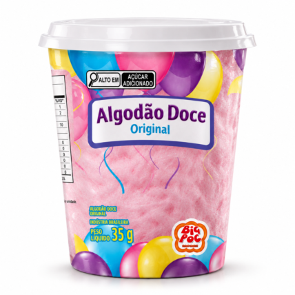 Algodão Doce Original Big Poc 35g no Pote para Festas e Eventos Chocolândia