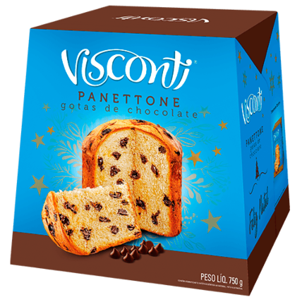 Panetone Visconti Gotas Sabor Chocolate 750g