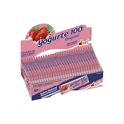 Pirulito Mastigável Yogurte 100 Dori 560g