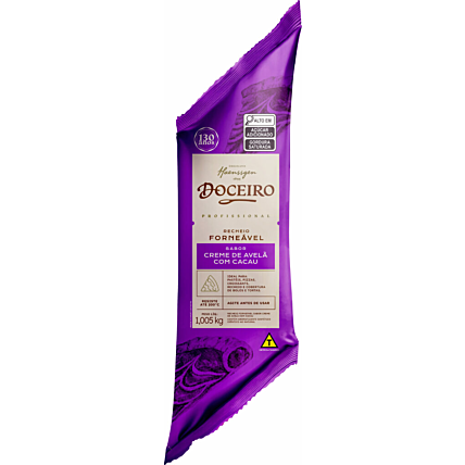Recheio Forneável Sabor Creme de Avelã com Cacau Doceiro 1,005kg