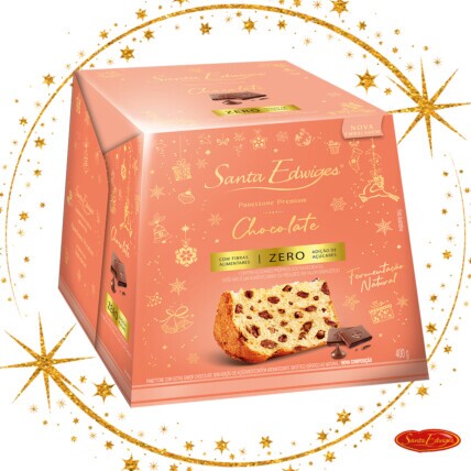Panettone Zero Açúcar Chocolate Santa Edwiges 400g – Sabor Intenso e Leveza na Medida Certa | Chocolândia