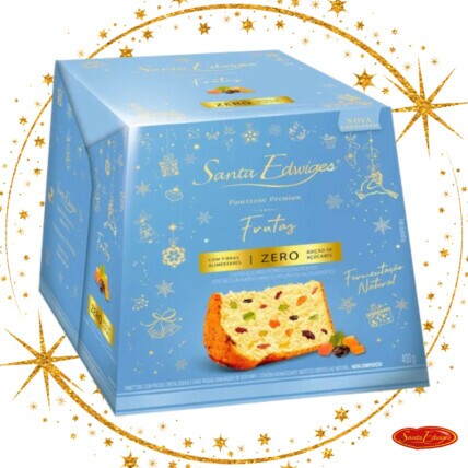 Panettone Zero Açúcar com Frutas Santa Edwiges 400g – Sabor Tradicional, Leveza e Doçura Natural | Chocolândia