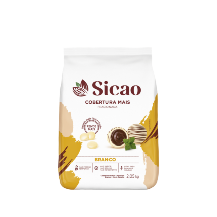 Cobertura de Chocolate Branco em Gotas Fracionada Mais Sicao 2,05kg
