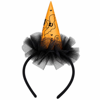 Tiara Chapéu de Bruxa Fascinação em EVA e Tule para Halloween Chocolandia