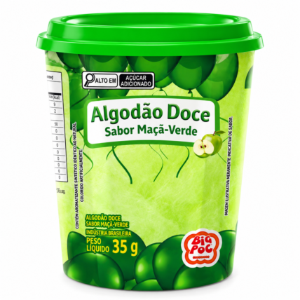 Algodão Doce Maçã-Verde Big Poc no Pote 35g Chocolândia