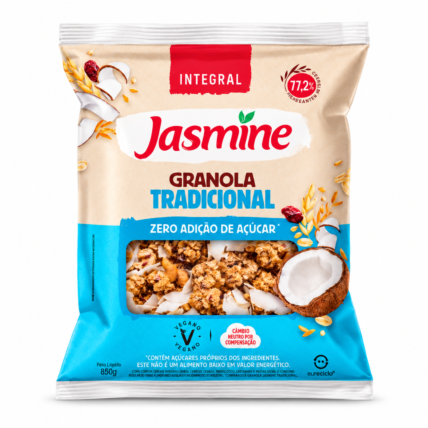 Granola Integral Tradicional Zero Açúcar Jasmine 850g Chocolandia